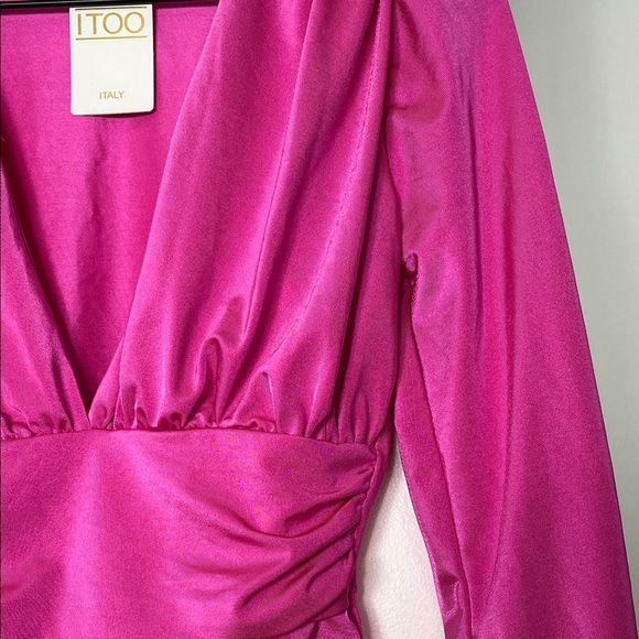 Fuchsia Long Sleeve Bodysuit - Picture 4 of 7